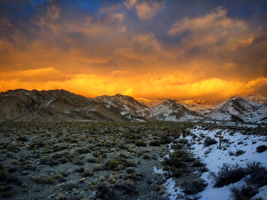 Tramonto oltre la terra desolata