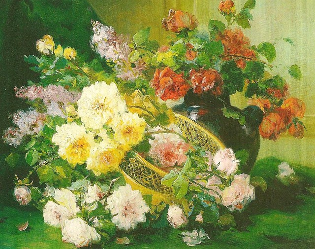 Vaso e bouquet di rose