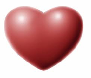 Cuore rosso pienotto su sfondo bianco