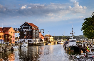 Romantico porto di Klaipeda in Lituania