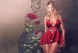 Immagine bella Bella ragazza bionda tra le rose in ambiente romantico
