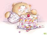 Immagine dolce Dolce orsetto che mangia torta disegnato