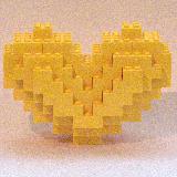 Immagine cuore Grande cuore giallo costruito con i lego