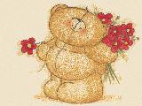 Immagine orsacchiotto Orsacchiotto con fiori rossi disegnato
