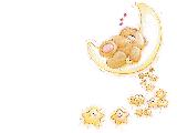 Immagine orsacchiotto Orsacchiotto in stato di dolce riposo sulla luna con molte stelle