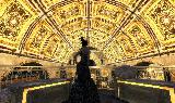 Sala da ballo romantica con soffitto dorato a tunnel
