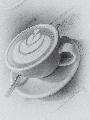 Immagine schiuma Simpatico disegno di cuori dentro cuori con la schiuma di caffè